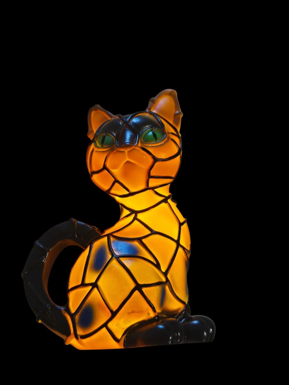 Whimsical Witch Cat Lamp Lightweight Plastic 38 Inch USB Cord 7 Inch Tall
